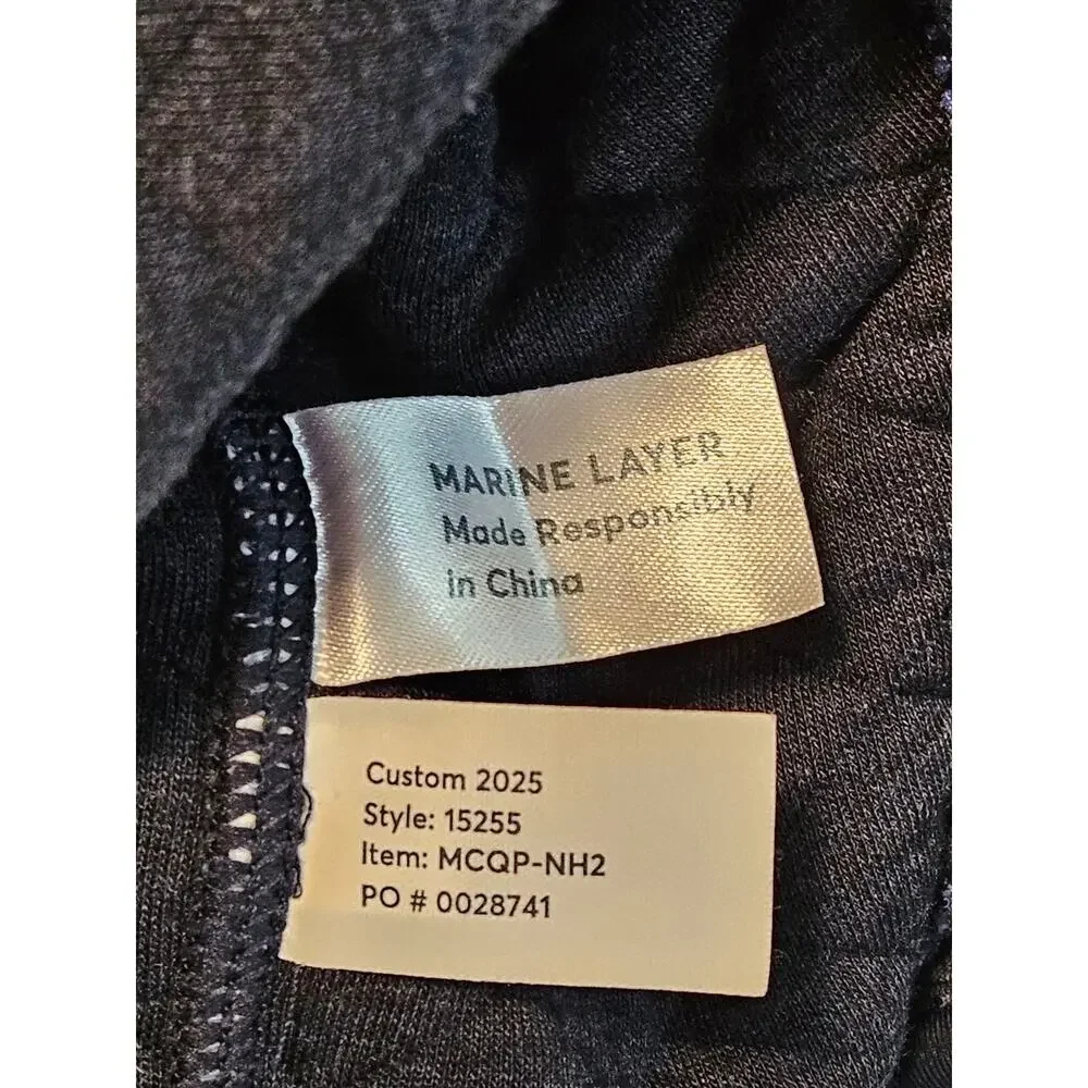 Marine Layer Men's Large Corbet Quilted 1/4 Zip Pullover Navy 15255 MCQP-NH2